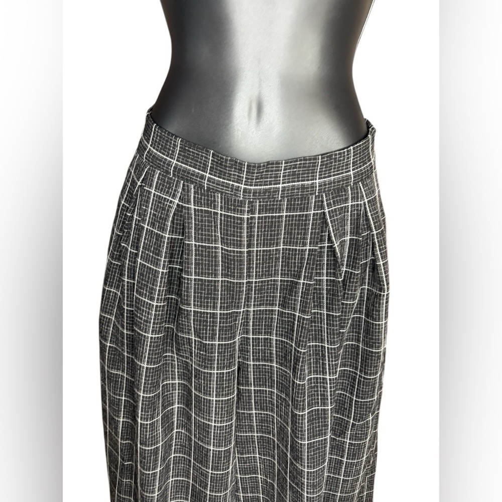 FT INC women’s plaid wide leg black high waist pants size M preloved - Picture 6 of 9